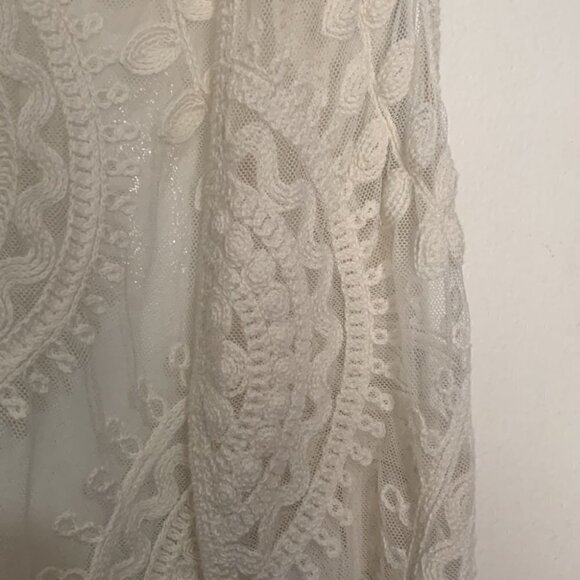 Boho Crochet & Sheer Mesh Vest | Festival Hippie Style Fits S/M - Picture 5 of 7